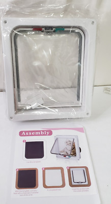 4 Way Pet Door Cat Puppy Small Magnetic Close Lockable Safe Flap Door Frame New