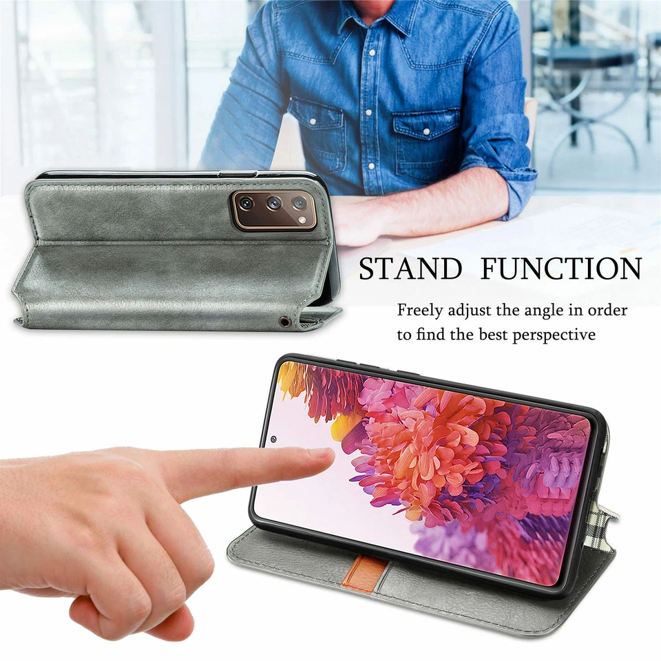 For Samsung Galaxy S20 FE 4G/5G Leather Flip Card Wallet Stand Phone Case Cover - Image 4 of 4