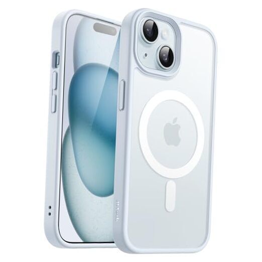 Magnetic Case for iPhone 15 6.1-Inch Compatible with MagSafe, Translucent Blue