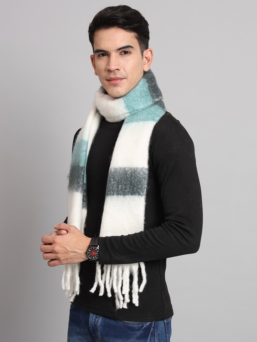 Men's Thick Muffler Winter Soft Wool Scarf Pashmina Shawl Striped