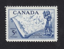 Canada 1957 #370 MNH Stamp DAVID THOMPSON - EXPLORER, MAP