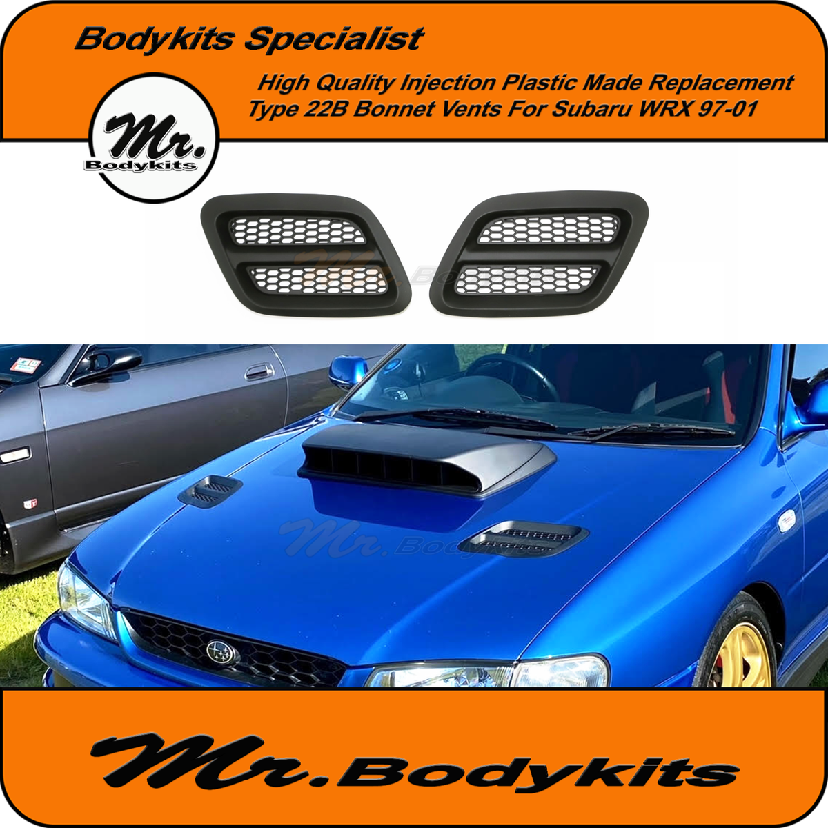 Plastic Made Replacement 22B Style Bonnet Vent For Subaru GC8 97