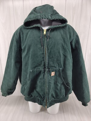 Carhartt J130 SPC Green Hooded Duck Canvas 3XL Zip Quilt Carhartt J130 SPC Green Hooded Duck Canvas 3XL Zip Quilt