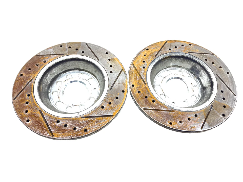 2016-2023 AUDI TT QUATTRO 8S MK3 REAR LEFT RIGHT BRAKE DRILLED ROTOR SET OEM - Image 4 of 4