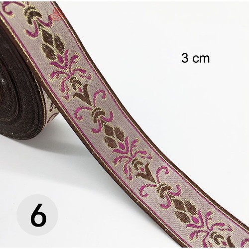 1M Floral Jacquard Ribbon Clothing Lace Fabric Garment Craft Decorative Ribbons - Picture 32 of 44