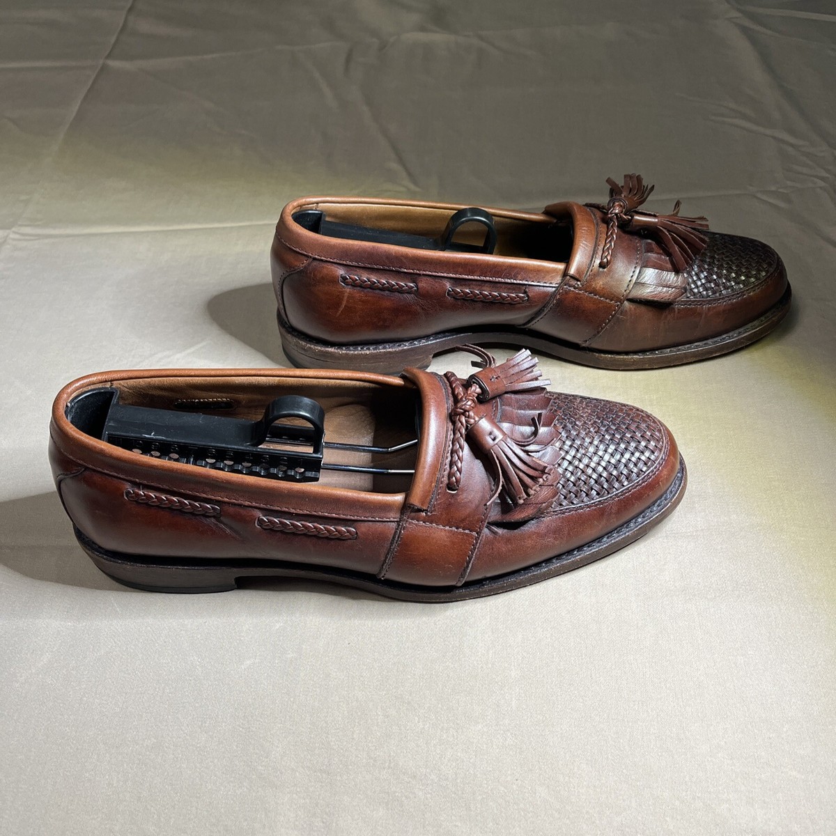 Allen Edmonds Cody Loafer 1849 Men\'s 11D Brown Leather Tassel Kiltie Dress Shoes ALLEN EDMONDS Cody 1849 Woven Brown Leather Kiltie Tassel  main image 2