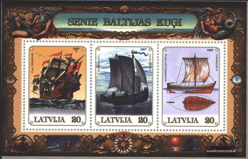 Letonia Bloque 11 (completa edición) nuevo con goma original 1997 de barcos - Imagen 1 de 1