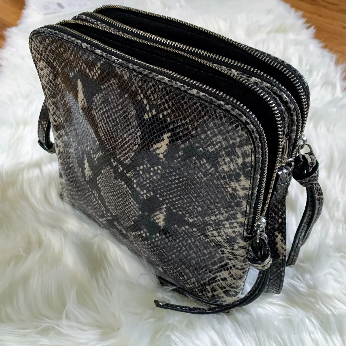 NWT Banana Republic Snakeskin Print Crossbody Bag Leather Purse Holiday  Gift New