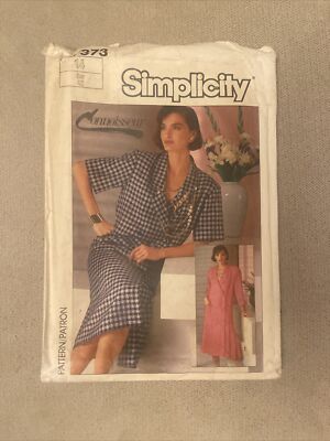 Simplicity 7373 Pattern Dress 14 Misses Precut Knee Length Pockets Vintage  1986 | eBay