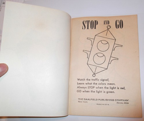 VTG 1960s/70s Saalfield Child's Safety "Stop and Go a Coloring Book" Hong Kong - Picture 3 of 6