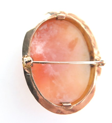Beautiful Vintage 10ct Yellow Gold Agate Cameo Portrait Brooch 5.91g - Picture 8 of 11