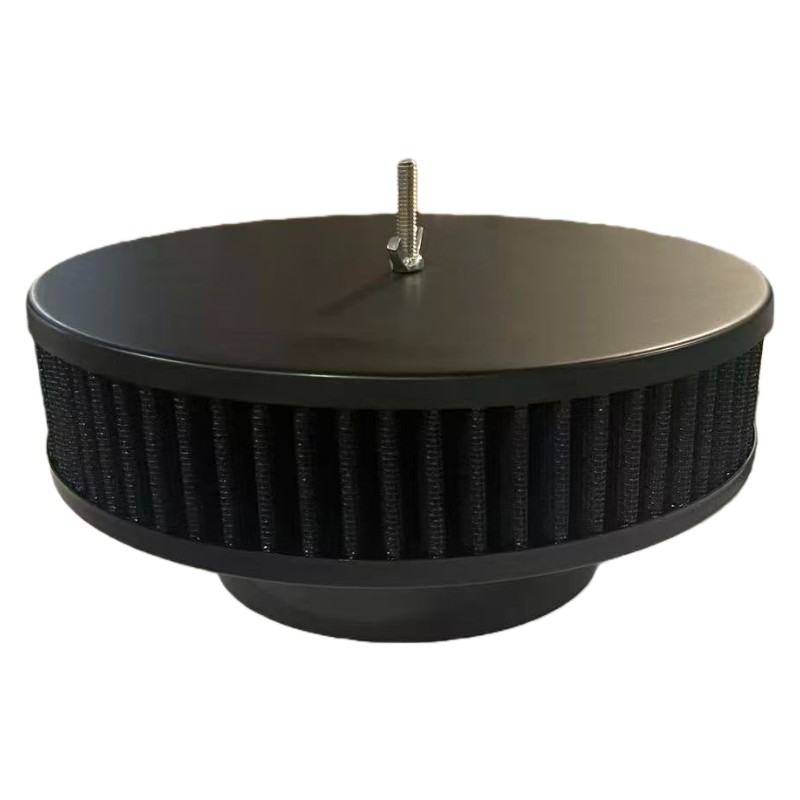 Black Air Cleaner 9" Dia x 2" High Suit Holley Edelbrock with 5-1/8" Neck