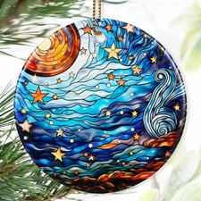 Christmas Ornament, Van Gogh Starry Night Ornament, Christmas Decorations for Tr