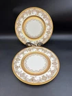 Set of 2 ~ Czechoslovakia 22K Gold Encrusted Dinner Plates ~ 10 7/8"