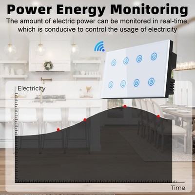 WiFi-fähiger Smart Wall Switch mit Hartglasscheibe und App-Steuerung