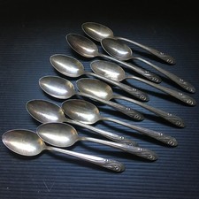 11PCS Vintage Holmes  Edwards Inlaid Silverplate Floral Pattern Spoons