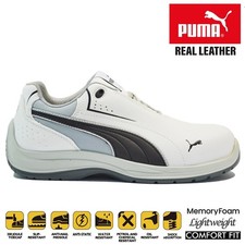 MENS PUMA LEATHER SAFETY COMPOSITE TOE CAP AIRPORT HIKING WORK ANKLE BOOTS SIZE