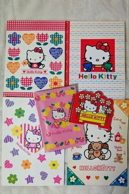 Sanrio Hello Kitty notebook memo pad letter set 6pcs used vintage