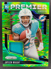2024 Panini Prizm Jaylen Wright Premier Jerseys RC Neon Green Pulsar #PJ-JWT