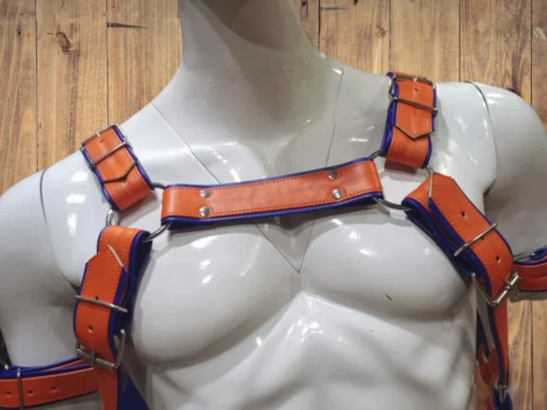 Men’s Bold Leather Harness Set Jockstrap Set Includes Jockstrap Side Straps - Image 4 of 4