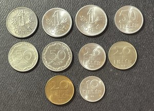 Hungary Mixed Years & Denominations Coins: Lot of 10