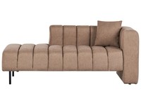 Chaiselongue Rechtsseitig Samt Braun Mit Schwarzen Metallbeinen Kissen Modern
