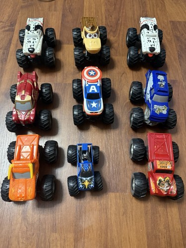 9-Piece Toy Monster Truck Lot - Multicolor, Marvel Captain America & Iron Man