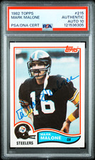 1982 TOPPS #215 STEELERS QUARTERBACK MARK MALONE PSA/DNA GEM MINT 10 ROOKIE CARD. rookie card picture