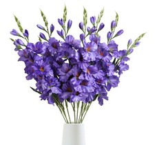 IPOPU Gladiolus Artificial Flowers 10 PCS 30.3 in Silk Purple