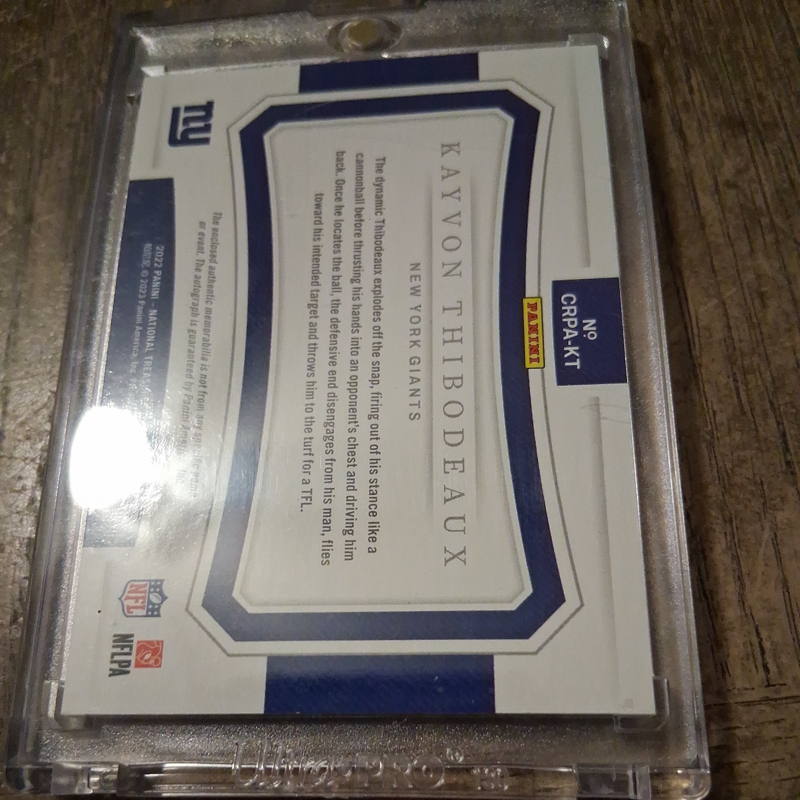 2022 National Treasures  Patch Autos Kayvon Thibodeaux #CRPA-KT Laundry Tag /5  view 2
