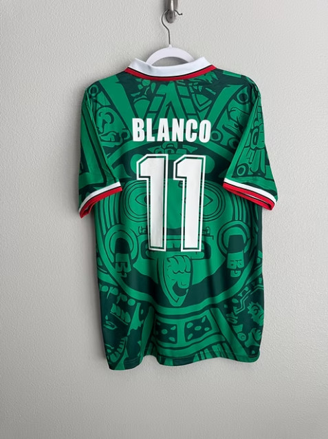 Mexico 1998 World Cup Home Jersey - Cauhtemec Blanco #11