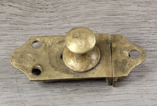 Antique Latch Cabinet Chimney Cupboard Brass Spring Loaded Catch With Keeper