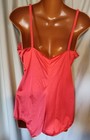 Vintage Red Nylon Lace Teddy Lingerie Romper - Large - Blush — photo 3