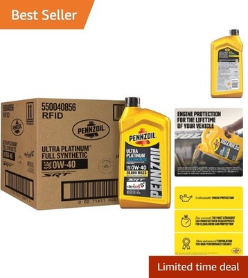 High-Performance Ultra Platinum Full Synthetic 0W-40 - 6 Quarts for Long Life