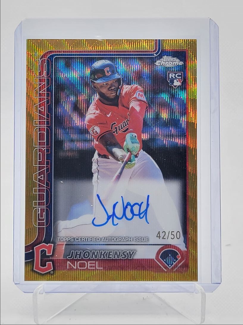JHONKENSY NOEL 2025 TOPPS CHROME ROOKIE GOLD WAVE REFRACTOR RC AUTO /50 Q3967