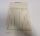 Elastic Webbing - Time Clock Punch Card - Employee - Clock On and Off - Vintage