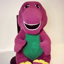 Playskool Barney Talking Plush Purple Dinosaur Toy Excellent Vintage Works