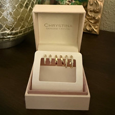Chrystina Genuine Crystal Gold Tone Hinged Hoop Earrings Set, 3 Pairs