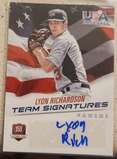 2015 USA Baseball 15U National Team Signatures #18 Lyon Richardson #'d 063/299