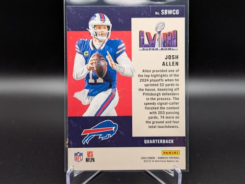 2024 Panini Donruss JOSH ALLEN #SBWC6 Road to the Super Bowl Wild Card - Picture 2 of 2