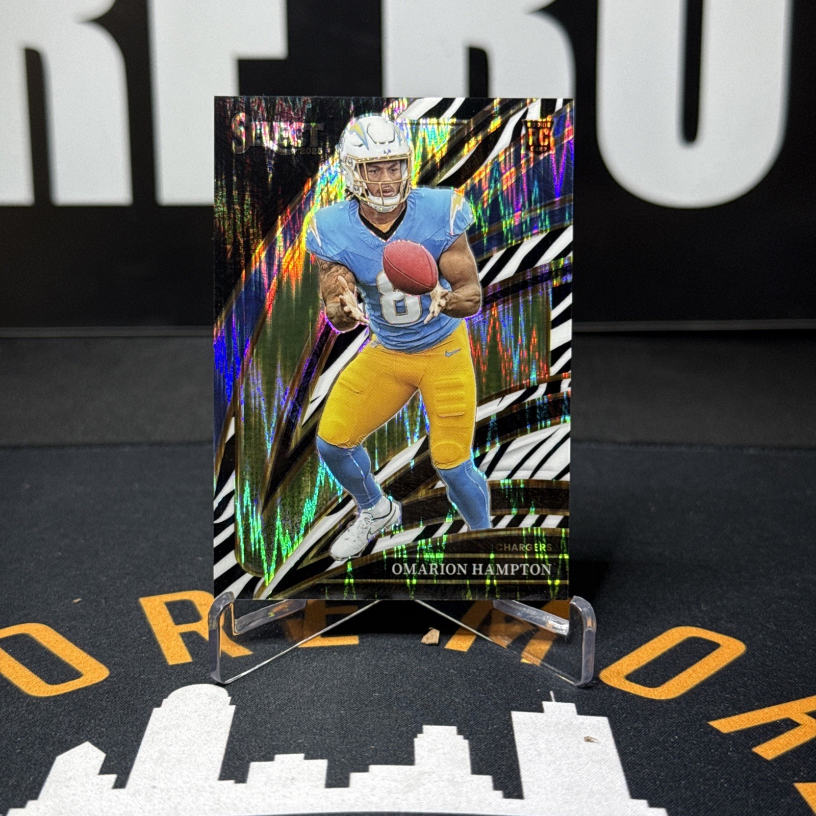 Omarion Hampton 2025 Panini Select Zebra Shock Rookie! Club Level! SSP! Case Hit