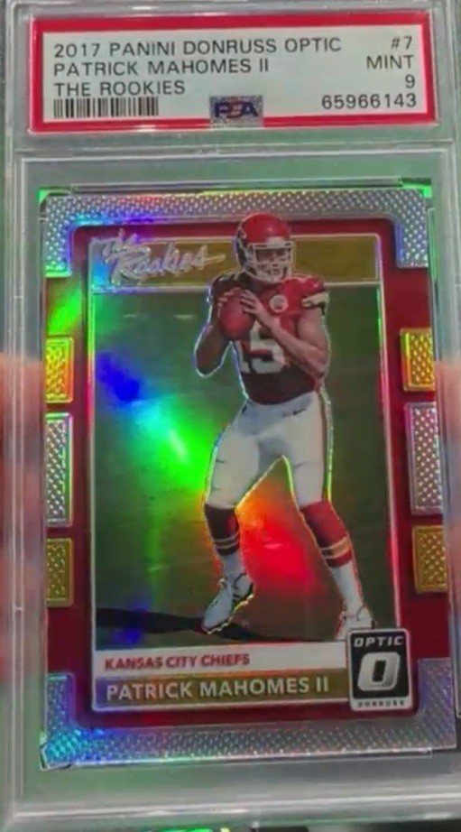 Patrick Mahomes II 2017 Optic #7 The Rookies PSA 9 Mint Chiefs MVP