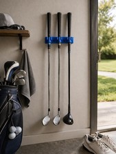 Wall Mount Golf Club Holder Rack   Garage Golf Storage Organizer 3 Club Rack