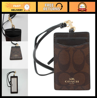 Signature PVC Lanyard ID Badge Holder - Brown/Black, Durable & Stylish Accessory