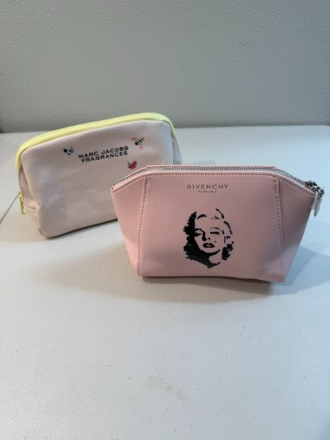Givenchy Parfums Light Pink Marilyn AND Marc Jacobs Makeup Bags BUNDLE NWOT