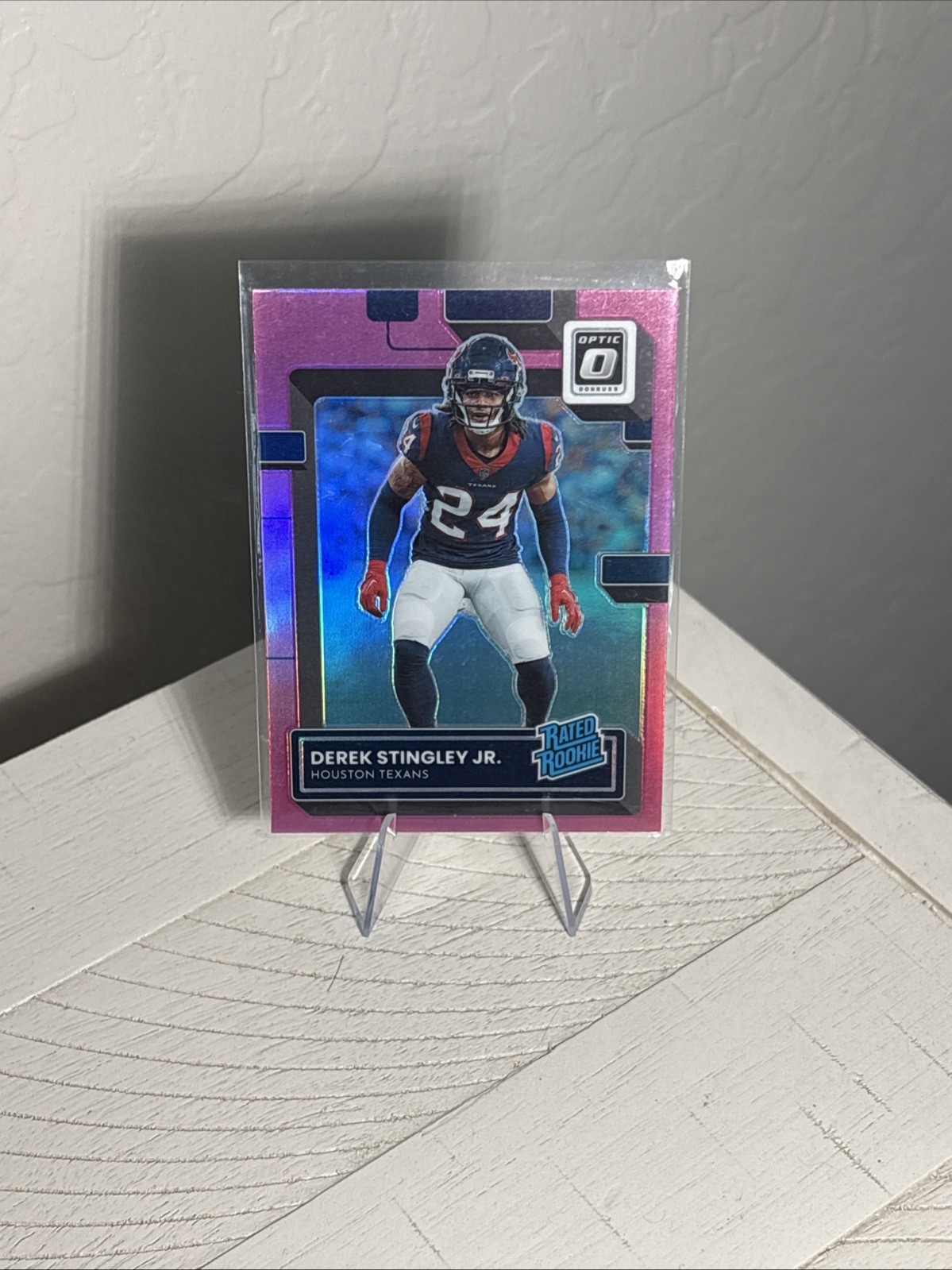 2022 Panini Donruss Optic - Rated Rookie Derek Stingley Jr. #244 Pink Prizm (RC)