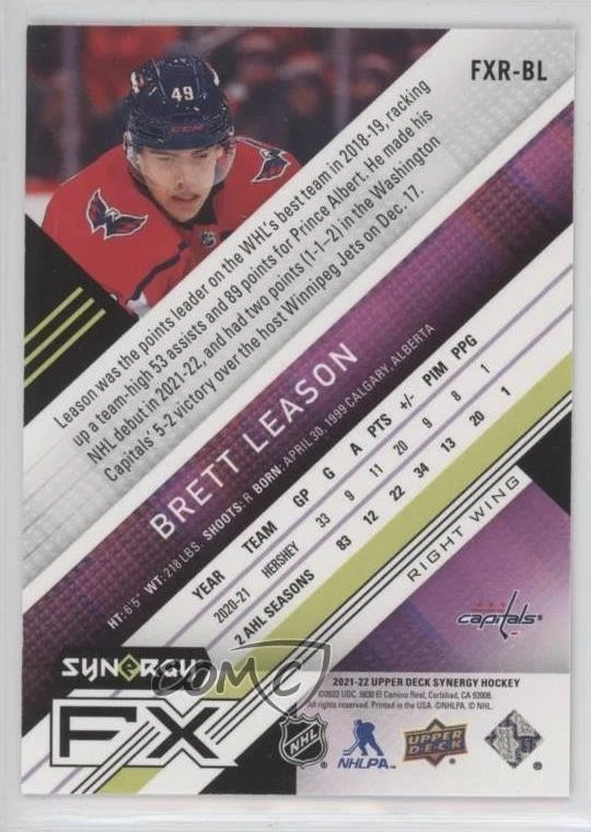 2021-22 Upper Deck Synergy FX Rookies Orange /449 Brett Leason #FXR-BL RC - Image 2 of 2