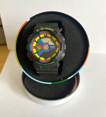 Casio G-SHOCK Quarz Analog Armbanduhr Harz schwarz/mehrfarbig mit Box
