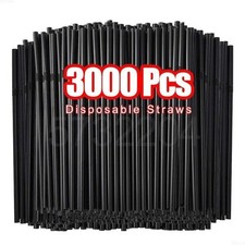 50-3000PCS Drinking Straws Colorful Black Party Bar Cocktail Bulk
