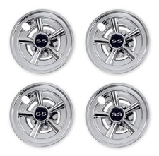 NOKINS Golf Cart Hubcaps 8 Inch Set of 4, Club 8 inches, chrome - Silver